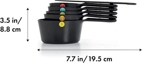 Miniatura 3 de OXO Set de tazas medidoras 6 piezas en negro, 8.89 x 12.7 x 24.77 cm