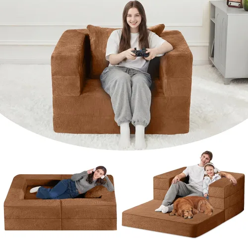 Miniatura 22 de Cama humana gigante para perro, cama 3 en 1 para perro de tamaño humano con funda de piel sintética lavable, cama grande plegable humana para Blanco