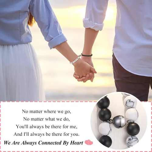 Miniatura 2 de PINKDODO Couples Bracelets for Boyfriend Girlfriend Women Men Lovers Friends
