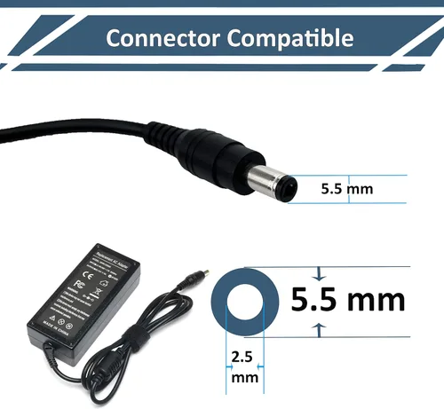 Miniatura 2 de Adaptador de CA de 12 V 5 A apto para 19 pulgadas, 20 pulgadas, 24 pulgadas, 28 pulgadas, 32 pulgadas, LED, HDTV, Insignia, 1080p, NS-19E430A10