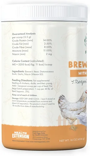 Miniatura 3 de Fresh Eggs Daily Polvo de levadura Brewers con ajo y niacina para rebaños de pollo y pato, adecuado para pollitos jóvenes y patitos, apoya