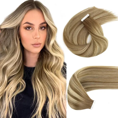 Miniatura 58 de ABH AMAZINGBEAUTY HAIR Extensiones de cinta de cabello humano Remy real, Remi, extensiones de cabello negro con pegamento en trama de piel