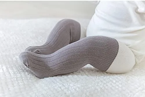 Miniatura 4 de QandSweat - Calcetines altos unisex para bebé, sin costuras, para niños y niñas, de algodón, uniformes
