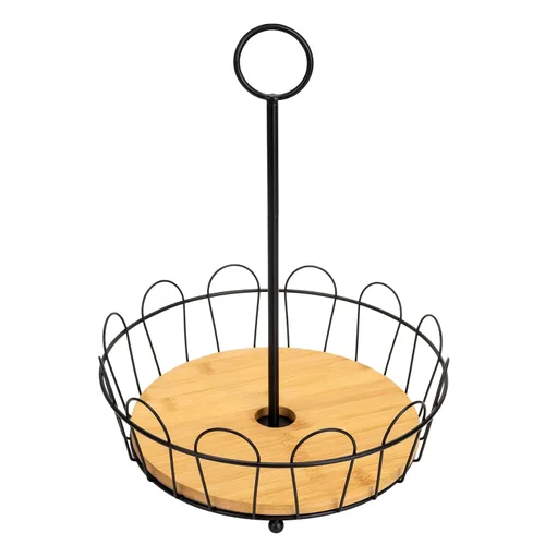 Miniatura 2 de HANZE Soporte de cesta de frutas de granja de 2 niveles, estante de almacenamiento de encimera de frutas y verduras, multifuncional, desmontable
