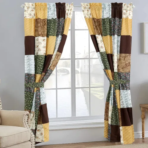 Miniatura 16 de Cozy Line Home Fashions - Juego de ropa de cama reversible de 100% algodón con patchwork real cosido a mano, color mostaza amarilla, estilo granja