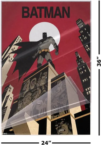 Miniatura 2 de Batman - Póster de cómic (rascacielos y villanos) (tamaño: 24" x 36") (póster laminado)