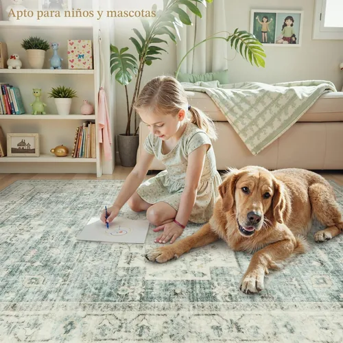 Miniatura 6 de LIVEBOX Alfombra Pasillo Lavable de 2x6 pies para Baño, Tapetes Antideslizantes para Cocina y Entrada de Piso, Tapete Bohemio Interior para Puerta