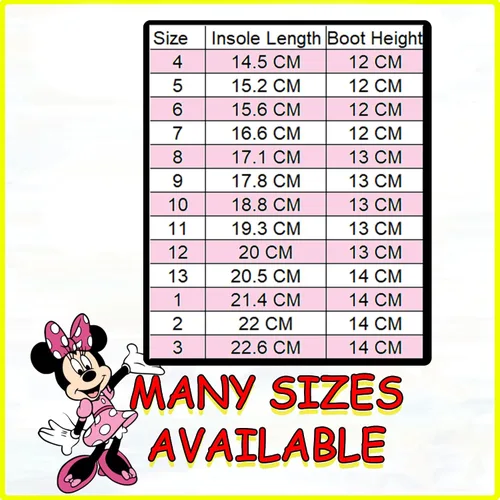 Miniatura 7 de Disney Girl Minnie Mouse Mid Height Easy Slip-on Waterproof Rubber Boots