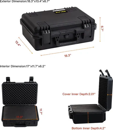 Miniatura 3 de MEIJIA Funda rígida y compacta impermeable de alta calidad para cámara con espuma de ajuste personalizable, protección completa con diseño ligero
