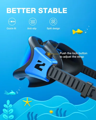 Miniatura 6 de ZIONOR Gafas de Natación para Niños, G1MINI SE Gafas de Natación Antivaho para Niño Niña 6-14 C2 (Lente azul - Negroazul)