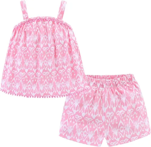 Miniatura 97 de LittleSpring Conjunto de verano para niñas con camiseta sin mangas y pantalones cortos florales