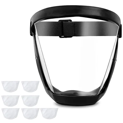 Máscara de protección facial antivaho de alta definición para adultos (color negro mejorado).