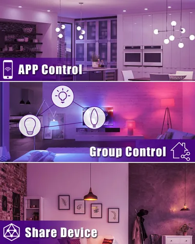 Miniatura 6 de Paquete de 6 bombillas inteligentes GU10, bombillas LED GU10 de 5 W, cambio de color, regulable, sincronización de música, temporizador, control