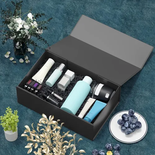 Miniatura 6 de RYDDOY Caja de Regalo Negra, 9.5x6x3'' Cajas de Regalo para Regalos con Tapas Cierre Magnético Rectangular Plegable para Caja de Propuesta