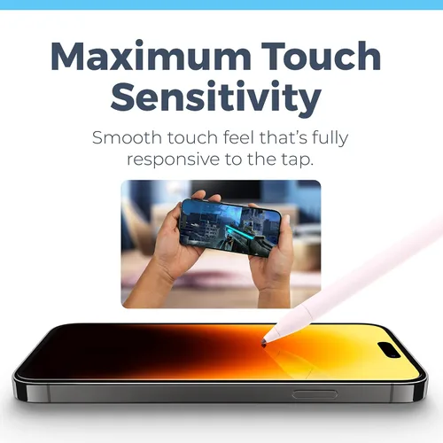 Miniatura 7 de Power Theory Protector de pantalla de privacidad para iPhone 14 Pro, vidrio templado, protección antiespía con bandeja de fácil instalación Filtro