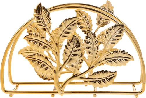 Kichvoe Servilletero con diseño de hojas, elegante soporte para pañuelos para cocina y mesa de comedor para el hogar, restaurante y acabado de