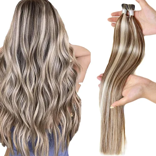 Miniatura 20 de Extensiones de cabello humano microlink de 16 pulgadas, extensiones de cabello natural suave de microcuentas, color #1 negro azabache, 100% cabello