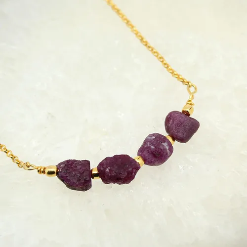Miniatura 31 de Gempires Natural Raw Bar Crystals Pendant Necklace Handmade Jewelry 22 inch Adjustable Chain