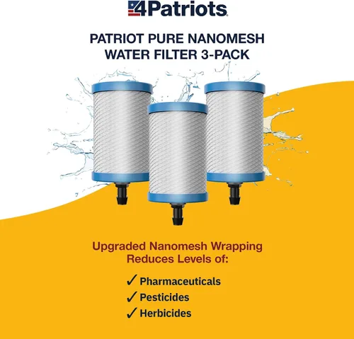 Miniatura 2 de Filtro de agua Patriot Pure Nanomesh Paquete de 3 para más de 200 contaminantes, bueno para hasta 800 galones