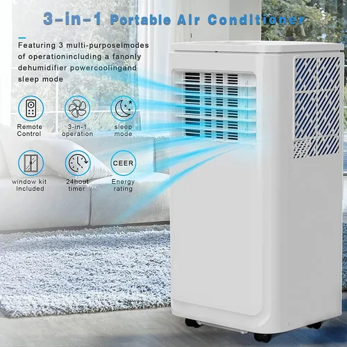 Miniatura 2 de OFIKA Aire acondicionado portátil para interiores de 8000 BTU, unidad de CA portátil para habitaciones de hasta 350 pies cuadrados, aire