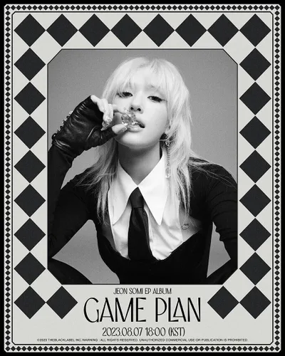 (Libro de fotos Ver.) JEON SOMI GAME PLAN EP Álbum (NEGRO Ver. + Póster plegado de primera prensa) K-POP SELLADO