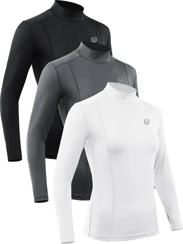 Miniatura 19 de NELEUS - Camisa deportiva de compresión atlética, de manga larga, para mujer, dry fit, paquete de 3