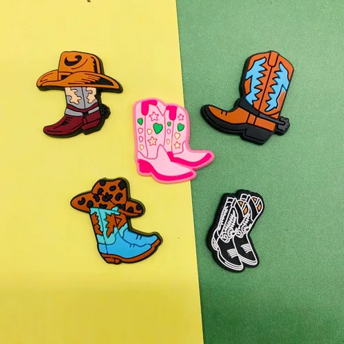 Miniatura 7 de 30 50 dijes bohemios de vaquera rosa para zapatos para decoración de zuecos Crock, sandalias de paz, accesorios para niñas, mujeres, niños