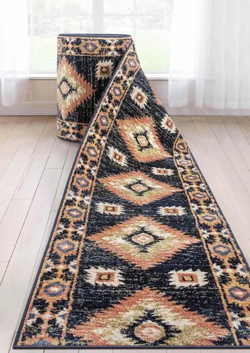 Miniatura 8 de Well Woven Alfombra de pasillo de tamaño personalizado, elige tu longitud, medallón tradicional rojo Lizette, 26 pulgadas de ancho x 3 pies de largo