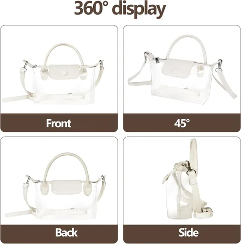 Miniatura 6 de Bolsa transparente para estadios, bolsa cruzada pequeña aprobada para conciertos, eventos deportivos