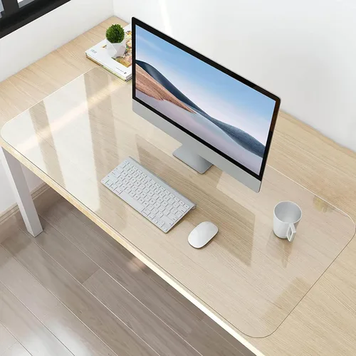 Miniatura 6 de Protector de PVC para mesa de comedor, manteles transparentes para mesas rectangulares, tapete protector impermeable de vinilo, vidrio suave