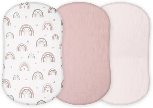 Miniatura 18 de Sábanas de moisés de muselina para Maxi COSI Iora, Delta Children, Graco, Munchkin Brica, 4moms MamaRoo, Chicco LullaGlide por TansyPanda, 3 piezas
