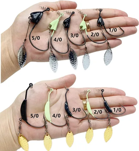 Miniatura 2 de 10 unidades/caja (2 modelos mezclados) jig heads Swimbait anzuelos de pesca, gusanos Senko suave cebo con anzuelos con peso de plomo/cuchillas