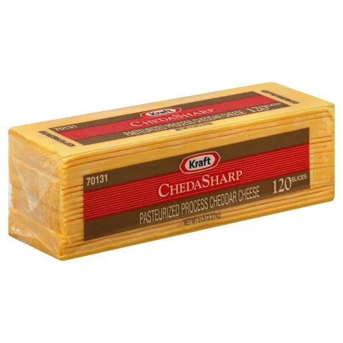Miniatura 4 de Kraft Queso cheddar en rodajas de queso cheddar regular, 5 libras, 4 por caja.