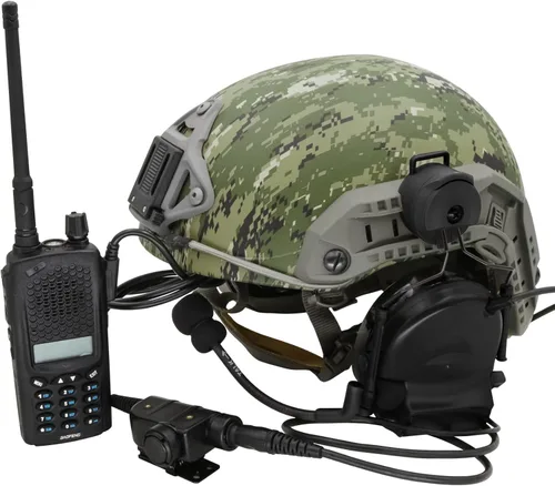 Miniatura 3 de Auriculares tácticos tipo casco con U94 PTT 2pin,Auriculares con cancelación de ruido, para tiro de caza de Airsoft