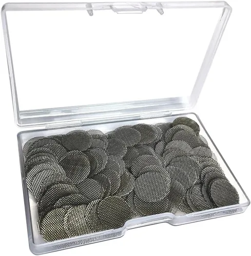 Gebildet 210 filtros de tubería de acero inoxidable, tubo de pantallas de fumar de 0.500 in, filtro de gasa de malla plateada con caja de