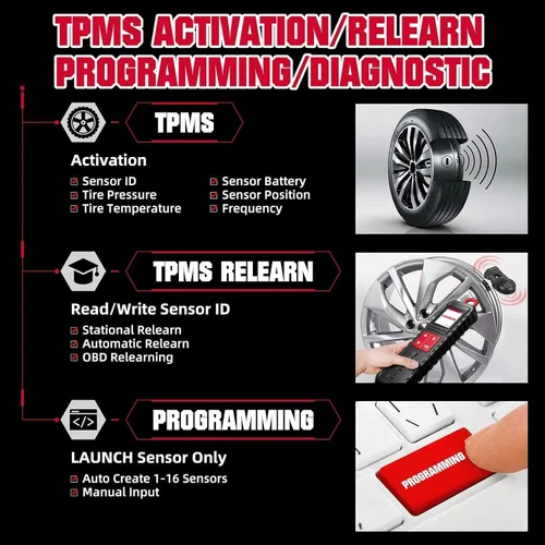 Miniatura 2 de LAUNCH Herramienta de servicio i-TPMS X431, reinicio de TPMS de 315 MHz y 433 MHz para bricolaje y tiendas, activa la mayoría de sensores OE
