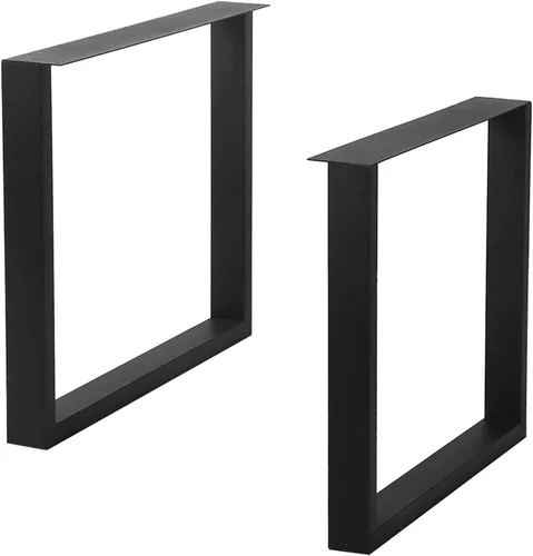 Miniatura 35 de MBQQ Patas para muebles de 15.7" de altura 17.7" de ancho, tubo cuadrado rústico decorativo, patas de mesa de metal resistente, patas de escritorio