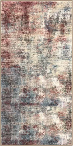 Miniatura 1197 de IOHOUZE Alfombra abstracta lavable de 3 x 12 pies para pasillos, antideslizante para cocina, camino de entrada de lana sintética para interiores