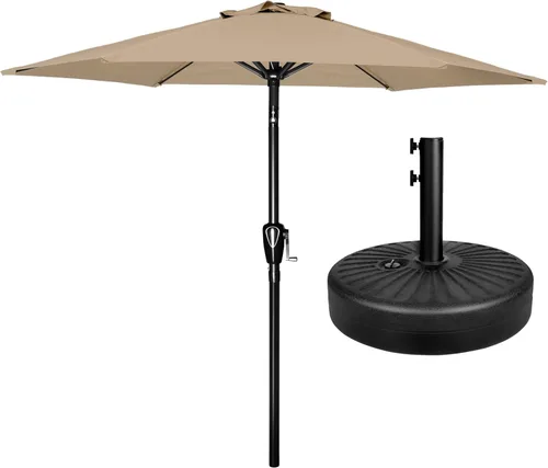 Miniatura 20 de Simple Deluxe sombrilla de patio de 7.5 pies, sombrilla de mesa para exteriores, sombrilla de jardín con botón de inclinación/manivela, 6 varillas