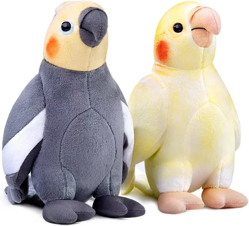 FRANKIEZHOU Animal de peluche realista de loro, 2 piezas, loro de peluche para hombro, juguetes para niñas, regalos para niños, decoración del hogar
