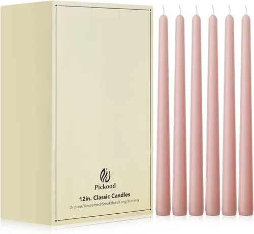 Miniatura 30 de Velas cónicas largas de 10 pulgadas sin aroma y sin goteo de 30 unidades, paquete a granel - Velas cónicas blancas a granel, perfectas para bodas