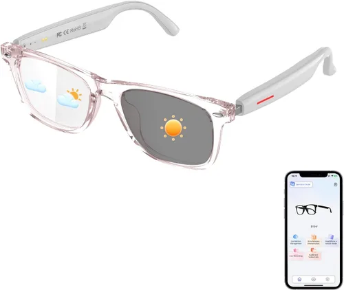 Miniatura 10 de Gafas Inteligentes AI para Hombres y Mujeres, Gafas de Traducción AI Fotocromáticas, Soporta 165+ Idiomas, Control Táctil y Resistente al Agua IPX5