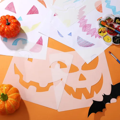 Miniatura 4 de 25 plantillas reutilizables de Halloween para dibujo de calabaza, plantillas temáticas de Halloween, plantillas temáticas de Halloween, plantilla