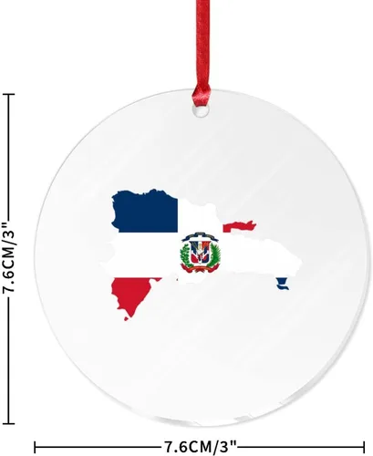 Miniatura 2 de Adorno de Navidad acrílico con forma de mapa de país, bandera nacional, recuerdo de acrílico impreso en dos caras, círculo de 3 pulgadas, recuerdo