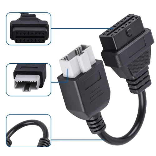 Miniatura 6 de 5Pin a 16 pin OBD2 OBDII adaptador de cable Herramientas de diagnóstico Cable OBD para Hon-da