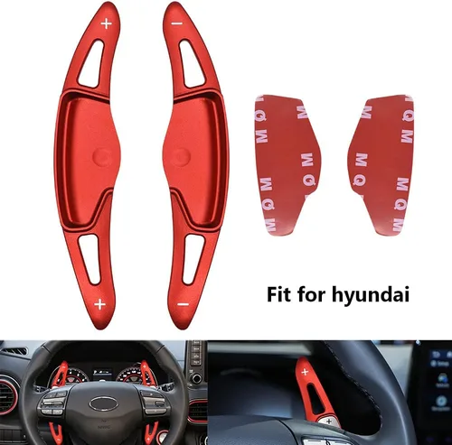 Miniatura 2 de Deportes Rojo Reemplazo para Hyundai Loniq Kona Veloster 19 Aleación de Aluminio Paleta CNC Billet Volante Cambio Remolques Extensión