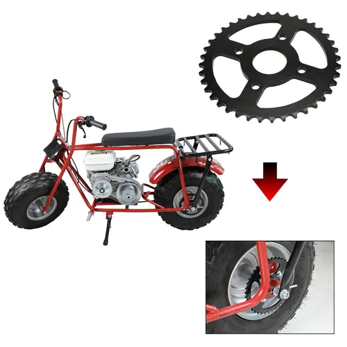 Miniatura 6 de YOXUFA 40/41/420 cadena 40T diente mini rueda dentada 1.575 in diámetro para Coleman BT200X CT200U CT200U-EX Baja Warrior TrailMaster Massimo MB165
