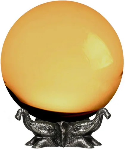 Miniatura 4 de Amlong Crystal Bola de cristal rosa de 8 pulgadas (7.874 in) con soporte de elefante