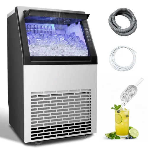 Miniatura 10 de Erivess Máquinas para hacer hielo para encimera, máquina de hielo portátil autolimpiante, 26 libras/24 horas, 9 cubos bala listos en 6 minutos