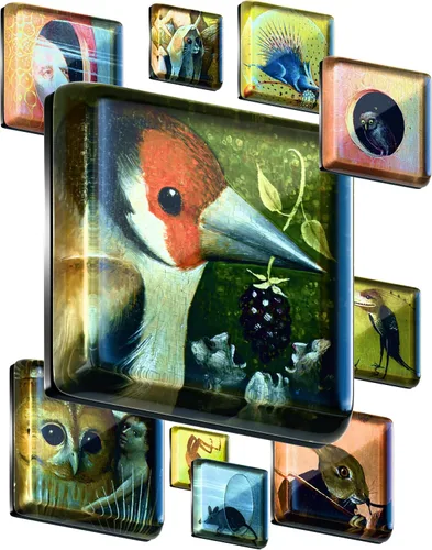Miniatura 10 de Imanes de cristal súper lindos – Juego de multipack decorativo con agarre fuerte – Ideal para nevera, taquillas, fotos y notas Lindo dinosaurio